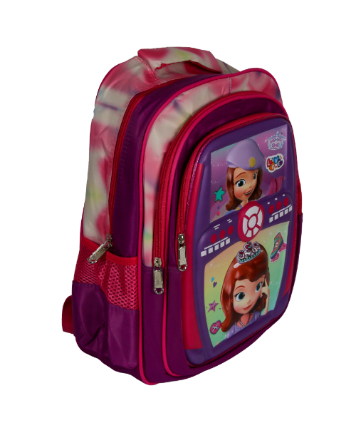 Cartoon Printed School Backpack For Kids 43×34 Cm - Purple Green