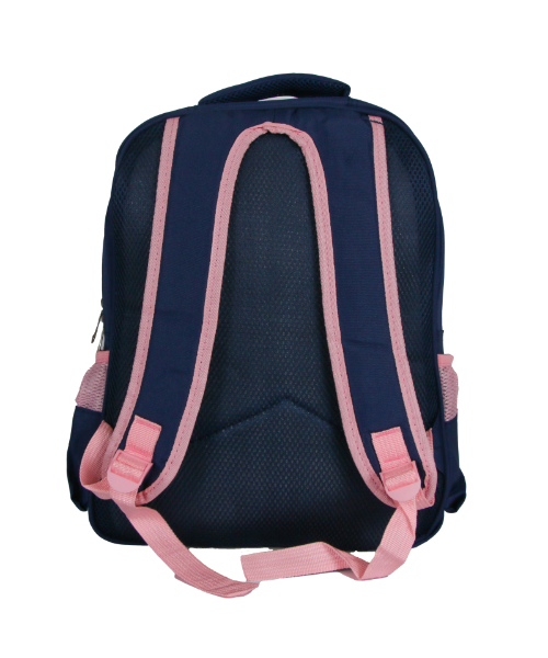 Printed School Backpack For Kids 17×14 Cm - Navy Pink