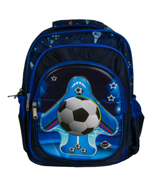 Printed Football School Backpack For Kids 38×32 Cm - Blue Black