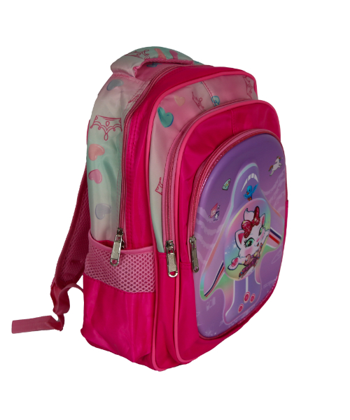 Printed School Backpack For Kids 38×32 Cm - Fuchia