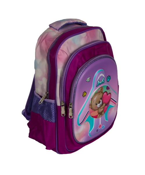 Printed School Backpack For Kids 38×32 Cm - Purple