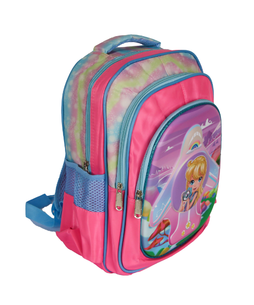 Printed School Backpack For Kids 38×32 Cm - Pink