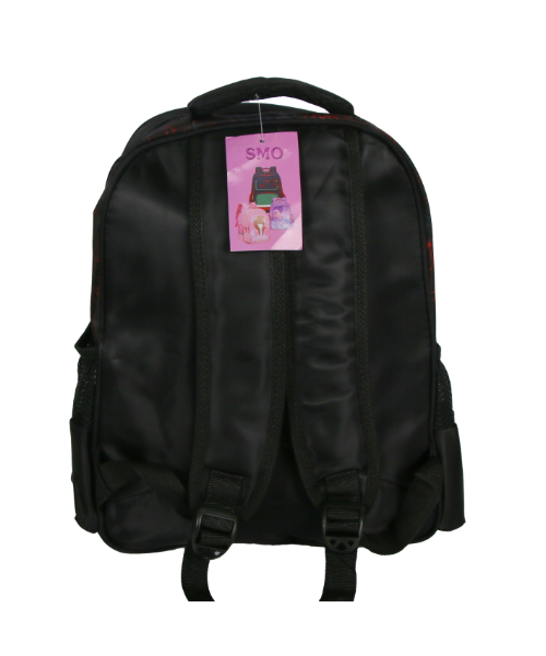 Printed School Backpack For Kids 38×32 Cm - Black