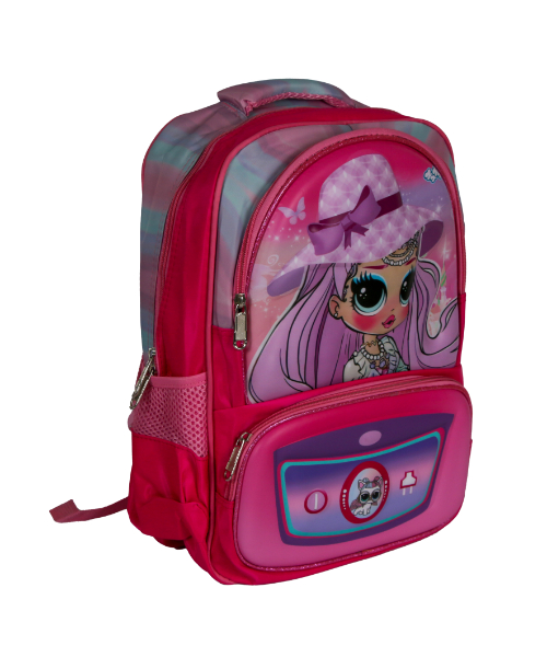 Cartoon Printed School Backpack For Kids 43×34 Cm - Pink