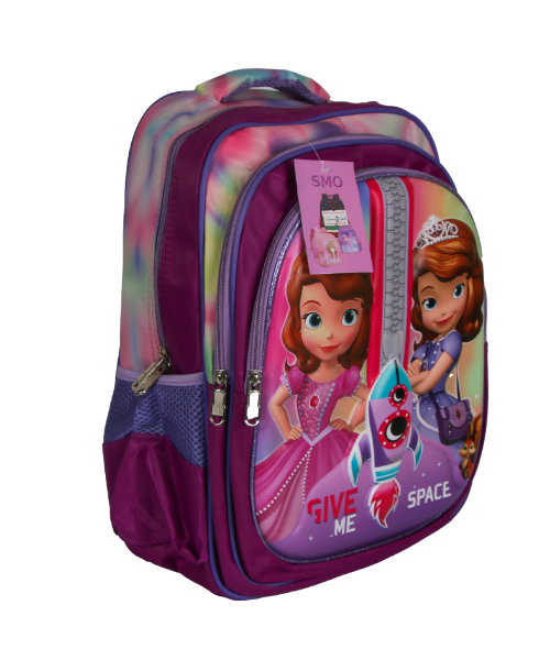 Cartoon Printed School Backpack For Kids 42×33 Cm - Purple