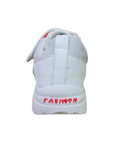 Casual Shoes Lace Up Flat For Boys - White Red 