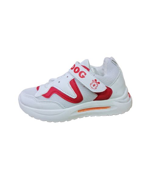 Casual Shoes Lace Up Flat For Boys - White Red 