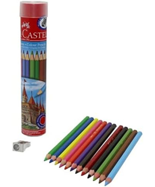 Faber Castell Color Pencils Metal Tube 12 Pieces - Multi Color