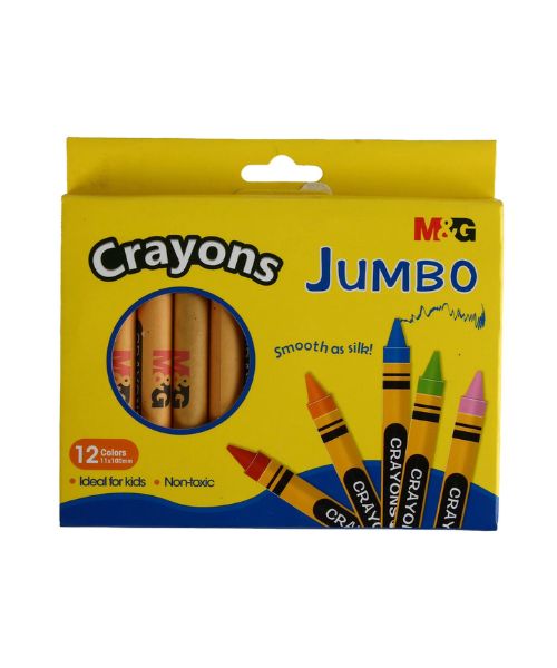 M&G Jumbo Wax Crayons Agmx4224 12 Pieces - Multi Color