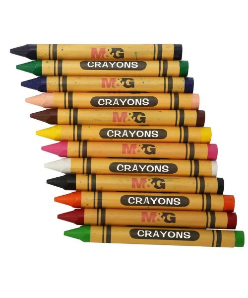 M&G Wax Crayons Agmx4225 12 Pieces - Multi Color