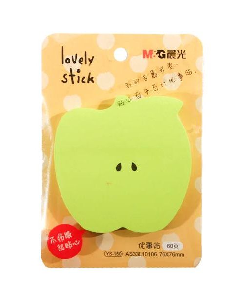 M&G Ys-160 Sticky Notes Apple Shape 60 Sheets - Green