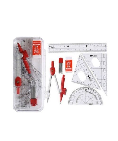 M&G Acs90823 Geometric Tools Set 7 Pieces - Red
