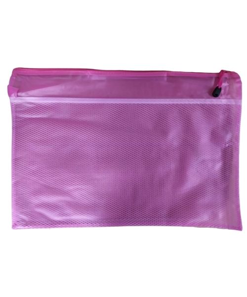 Fabric Document Case With Zipper - Purple