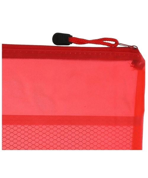 Fabric Document Case With Zipper - Red
