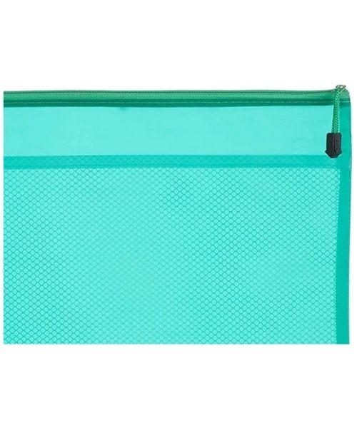 Fabric Document Case With Zipper - Green