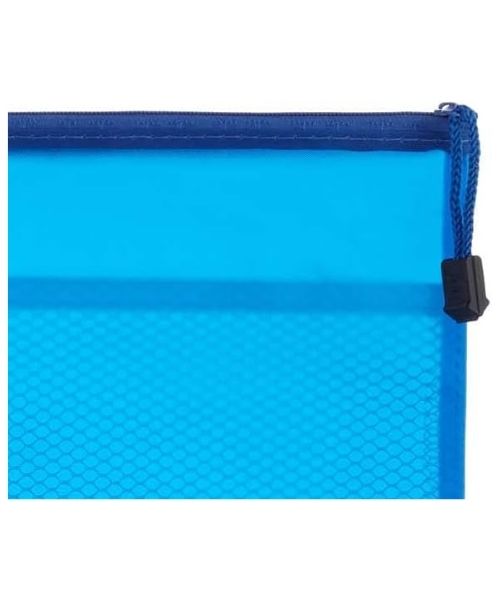 Fabric Document Case With Zipper - Blue