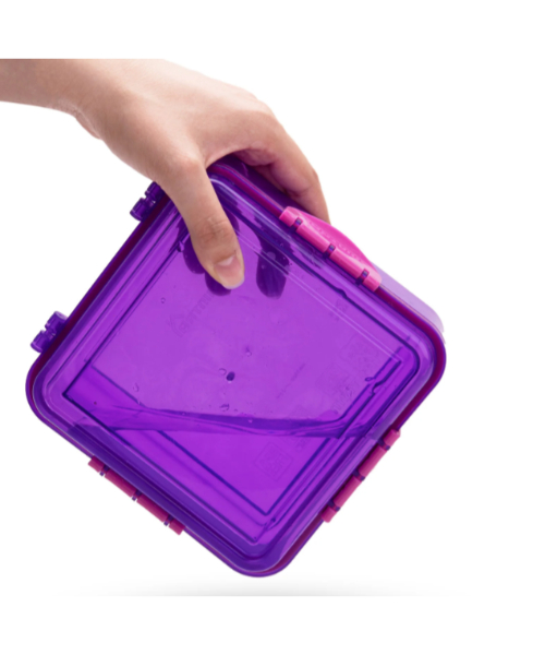 Mintra Plastic Lunch Box With Fork and Spoon 1.7 L - Purple