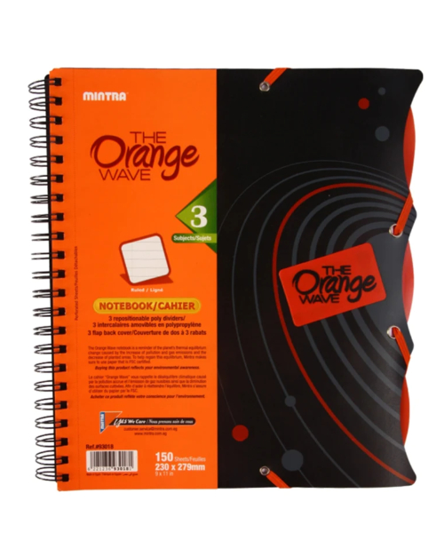 Mintra Orangewired Notebook 150 Sheets A4 - Black Orange