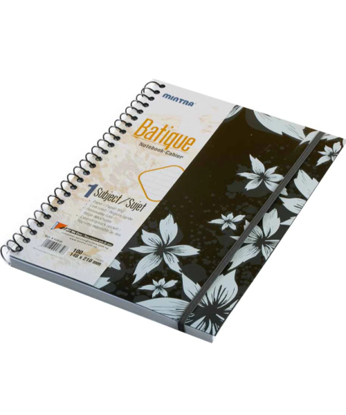 Mintra Batique Lined Notebook 100 Sheets 21×14.8 Cm - Black