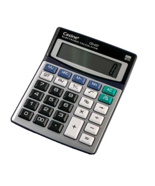 Casine CD 437 12 Digits Desktop Calculator Black Sliver