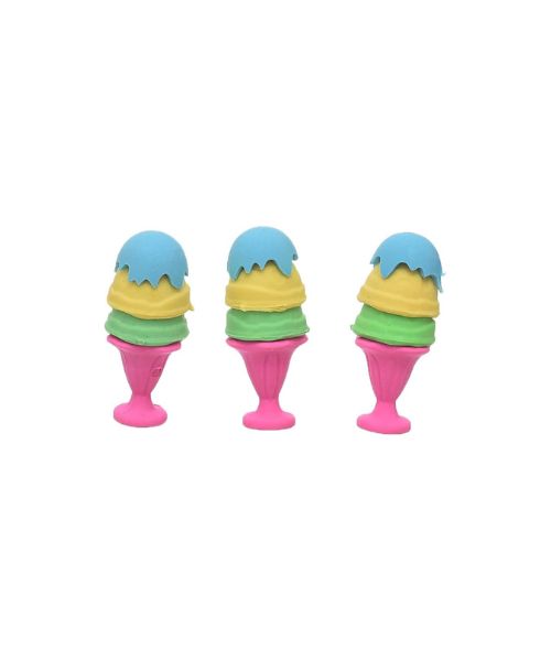 Xiaomili Ice Cream Shaped Eraser Set 3 Pieces - Pink Blue