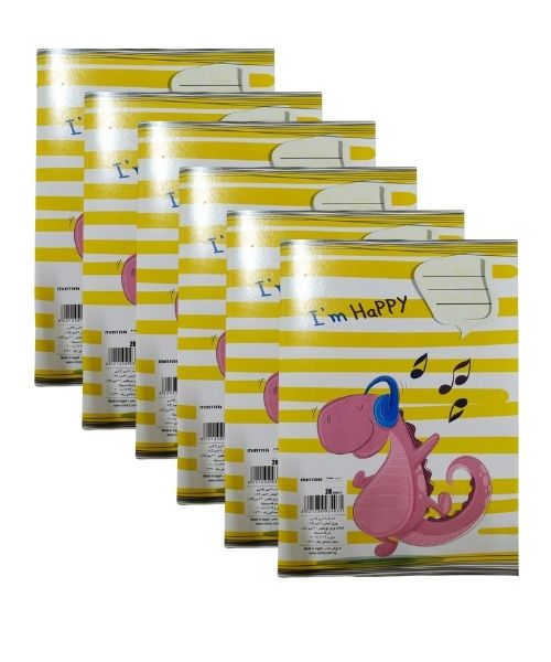Mintra Stapled Notebook 9 Lines 28 Sheets 6 Pieces - Multishape