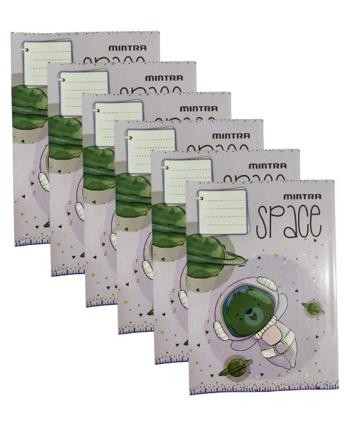 Mintra Stapled Notebook English Lines 40 Sheets 6 Pieces - Multishape