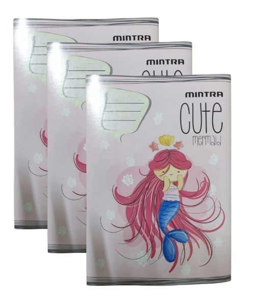 Mintra Stapled Notebook English Lines 100 Sheets 3 Pieces - Multishape