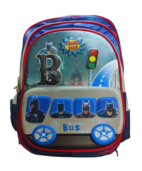 Batman Print School Trolley Bags For Boys 32×42Cm - Multi Color