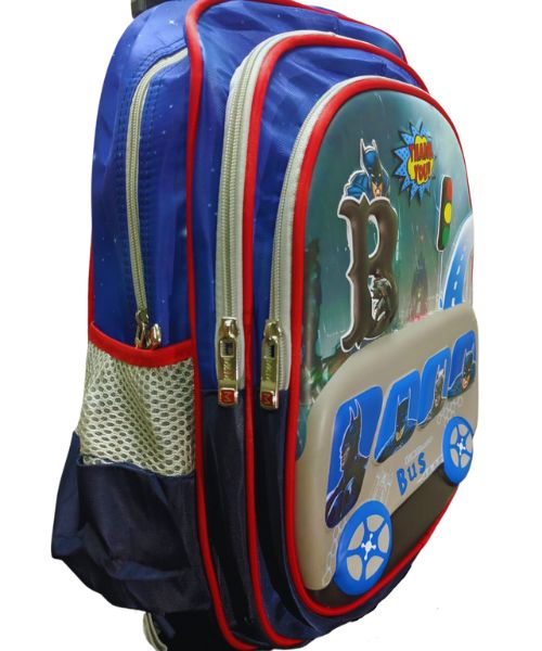 Batman Print School Trolley Bags For Boys 32×42Cm - Multi Color