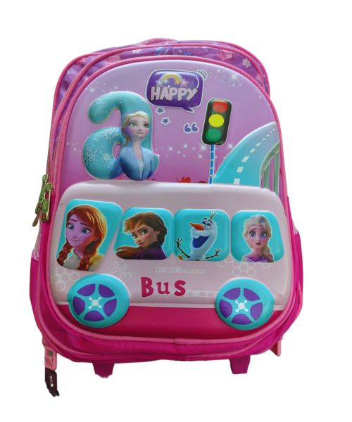 Frozen Print School Trolley Bags For Girls 32×42Cm - Multi Color