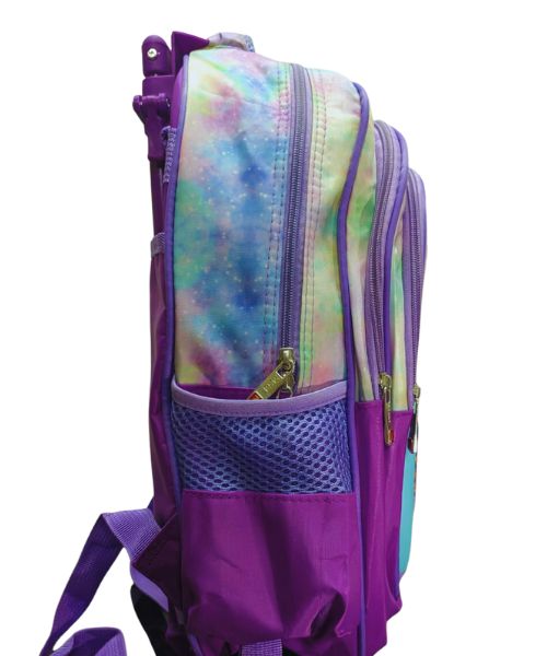 Rapunzel Print School Trolley Bags For Girls 32×42Cm - Multi Color