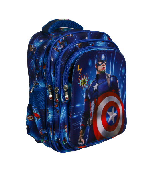 Captain America Printed School Backpack For Kids 36×46 Cm - Blue