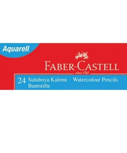 Faber Castell Long Water Color Pencils With Brush 24 Pieces - Multi Color