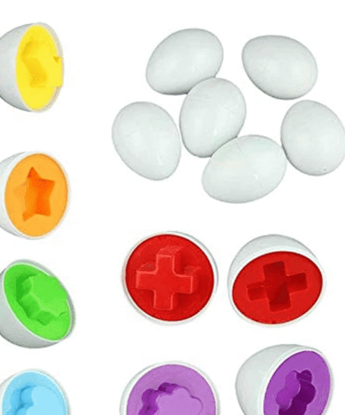 6 Egg Game For Learning Puzzles Mixed Shape For Children - Multi Color