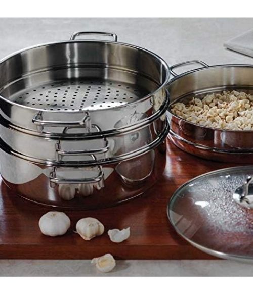 Korkmaz Perla 5 Piece Stainless Steel Manti Steamer Cookware Set