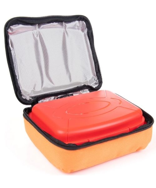 Mintra Insulated Cooler Bag With Lunch Box 1.4 Liter 2 Pieces - Orange Red