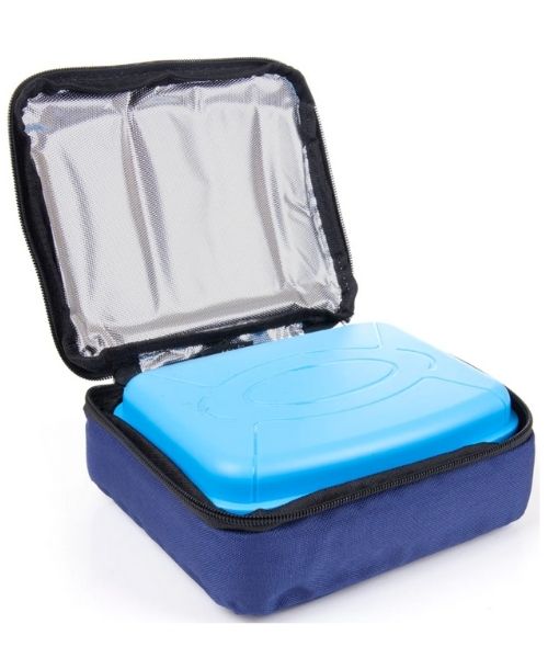Mintra Insulated Cooler Bag With Lunch Box 1.4 Liter 2 Pieces - Blue Light Blue