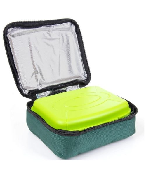 Mintra Insulated Cooler Bag With Lunch Box 1.4 Liter 2 Pieces - Dark Green Lime