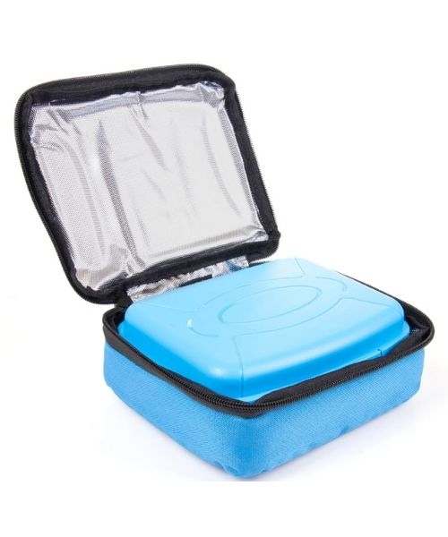 Mintra Insulated Cooler Bag With Lunch Box 1.4 Liter 2 Pieces - Light Blue