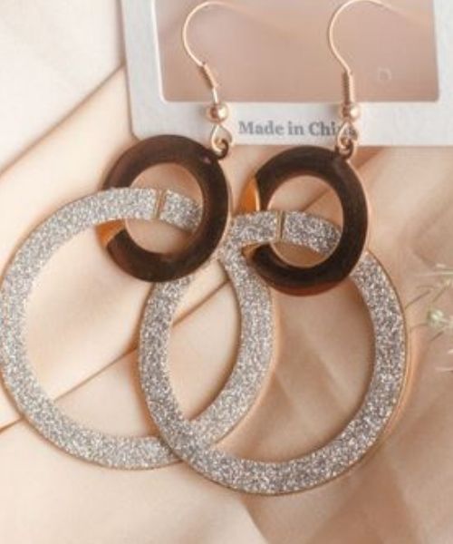 Stainless Steel Earring Oval Shape For Women - Silver Gold