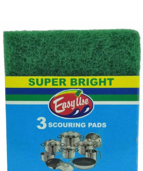 Easy Use Super Bright Heavy Duty Sponge Green - 3 Pieces