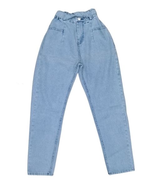 Flare Solid Pants Jeans For Women - Cyan
