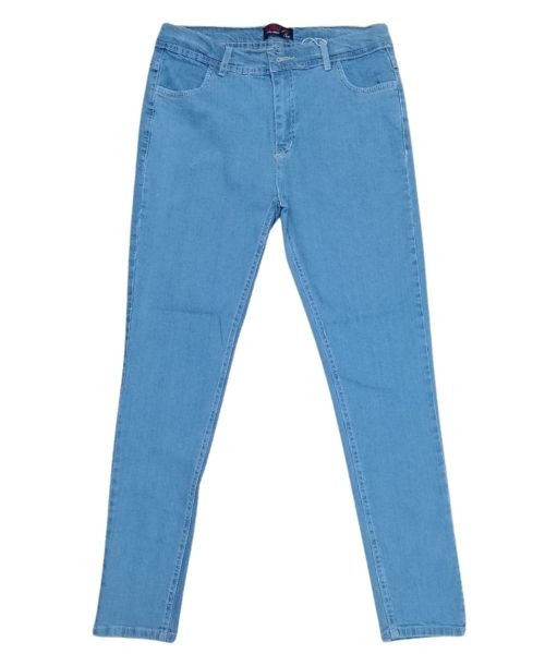 Skinny Solid Pants Jeans For Women - Cyan