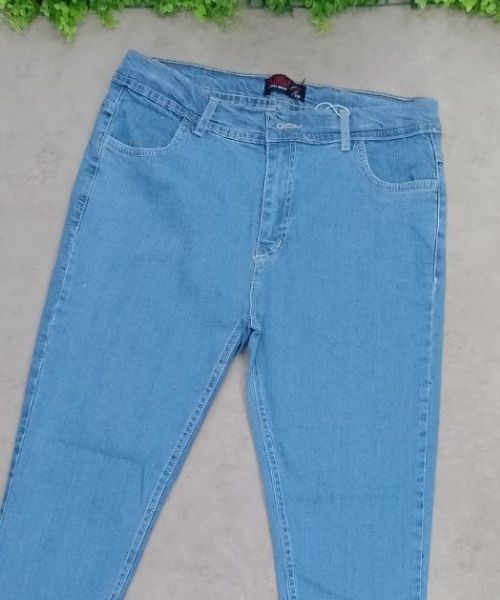 Skinny Solid Pants Jeans For Women - Cyan