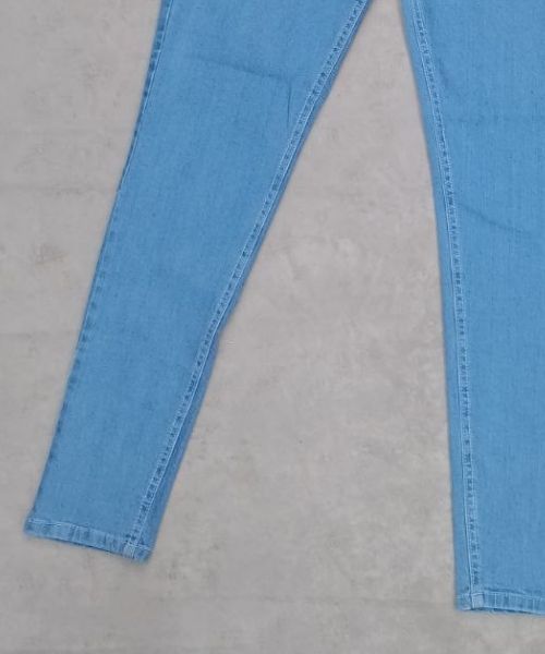 Skinny Solid Pants Jeans For Women - Cyan