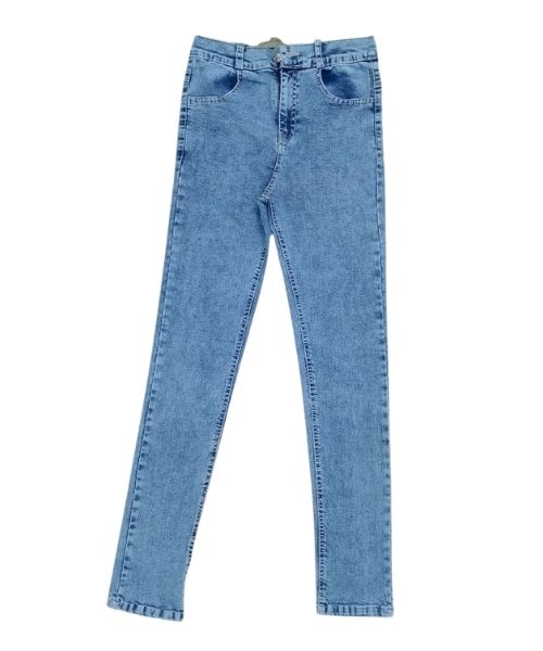 High Waist Solid Pants Jeans For Women - Blue