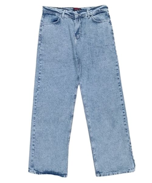 Flare Solid Pants Jeans For Women - Light Blue