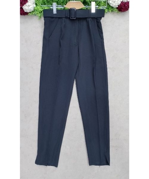 Flare Canvas Pants Solid For Women - Black