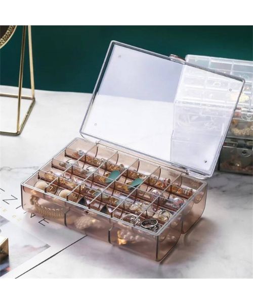 Acrylic Accessories Box Organizer for Women - Clear Gold